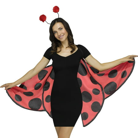 Fun World Halloween Spotted Ladybug Costume Wings, One Size, Red