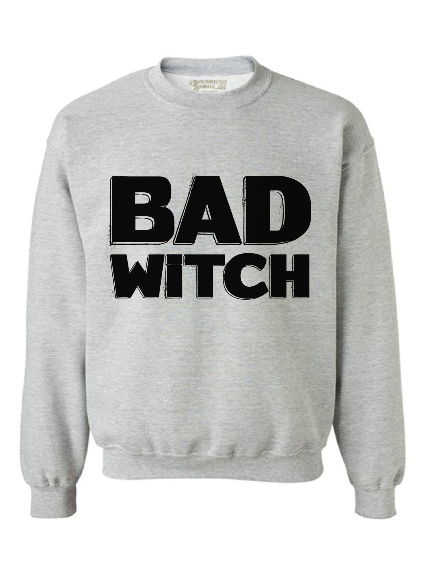 Awkward Styles Bad Witch Sweatshirt Funny Halloween Sweater Halloween Witch Outfit Dia de Los Muertos Sweater for Men and Women, Gray