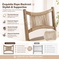thumbnail image 4 of Dayalane Farmhouse Bar Stools Set of 2, 25.5" Counter Height Bar Stools with Paper Cord Woven Back Solid Wood Frame, PU Leather Upholstered Kitchen Island Chairs for Dining Room Home Bar, Brown, 4 of 11