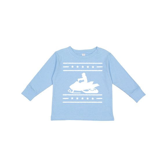 Inktastic Snowmobile Gift Silhouette Boys or Girls Long Sleeve Toddler T-Shirt