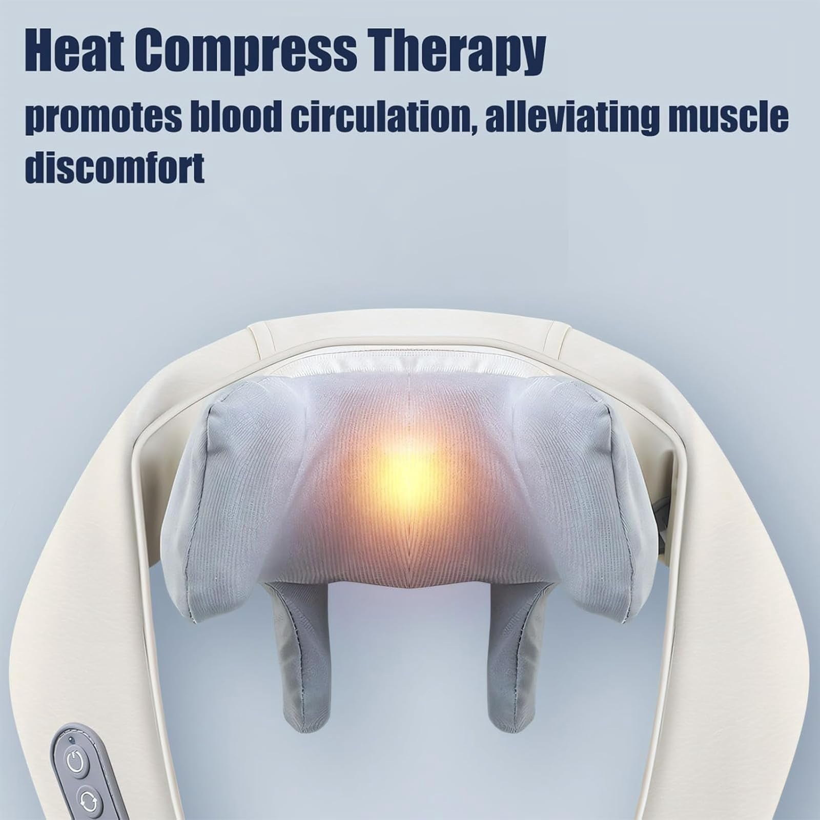 Noxa Neck and Shoulder Massager, with Heat, Adjustable Heat and Massage Speed, Portable Rechargeable Shiatsu Massage Device, Adjustable Modes (Gray)