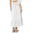 thumbnail image 3 of Women's Flowy Maxi Skirts, Solid Color Ruffle Tiered Boho Long Skirt Summer Maxi Beach Skirt with Pockets Skirt with Pockets White XXL, 3 of 7