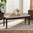 thumbnail image 5 of Bowery Hill Gray Fabric and Dark Brown Finished Wood Dining Bench, 5 of 7