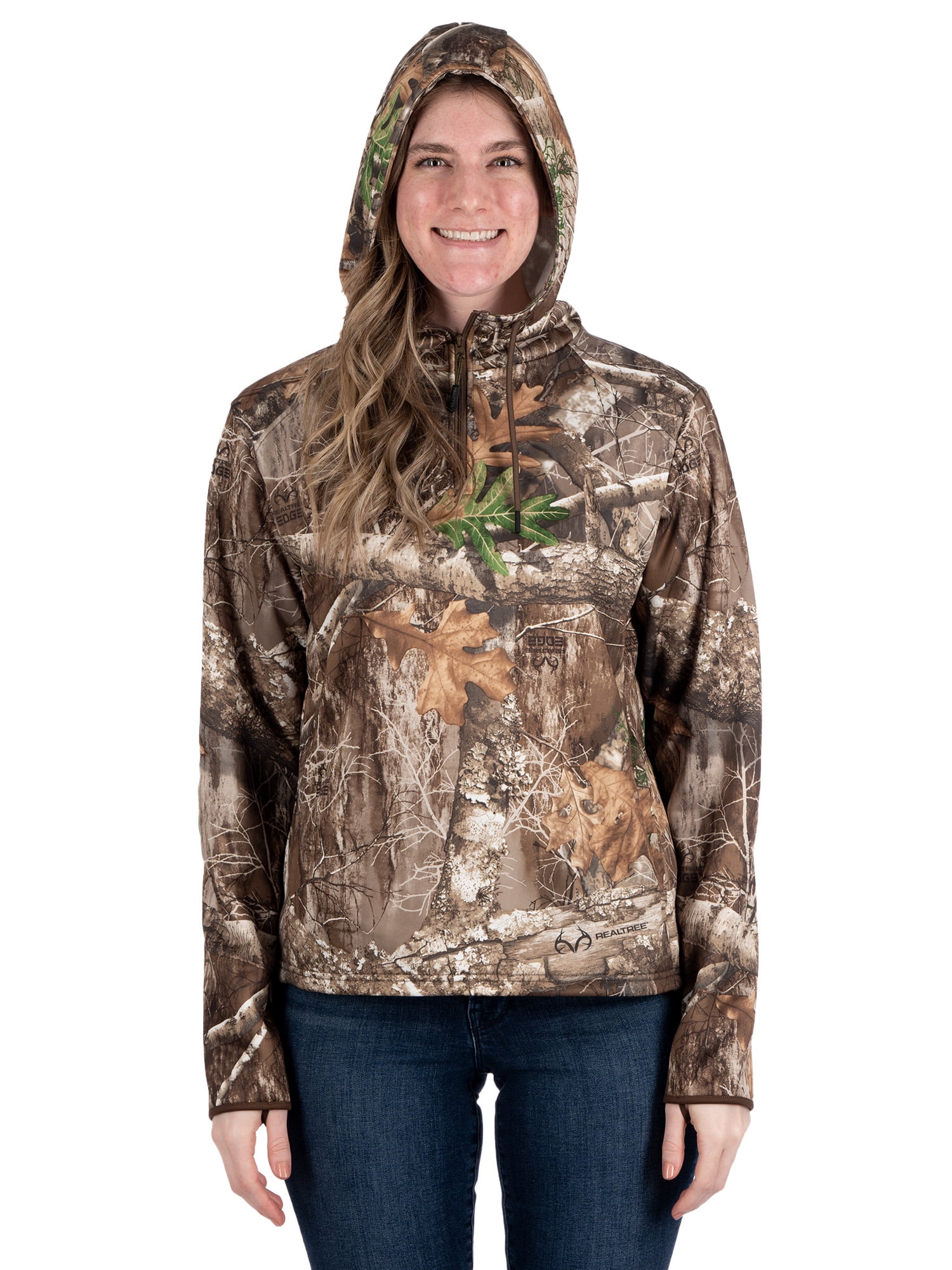 Women's Camo Hunting Quarter-Zip Hoodie Performance Sweatshirt by Realtree,  Sizes S-2XL - Walmart.com