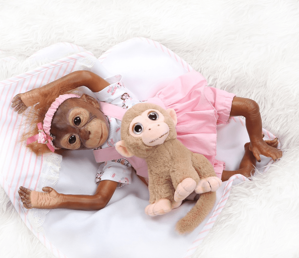 Novocreation 20 inch 50cm Handmade Reborn Monkey Soft Silicone Vinyl Flexible Collectible doll