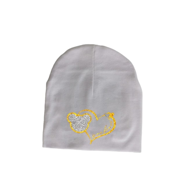 Sombrero para bebé recién nacido, de moda, dorado, plata, dulce Corazón, oreja, letras, bebé, pelusa, Pompón, gorra para niño