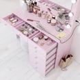 thumbnail image 3 of Boahaus GRWM Diana Pink Makeup Vanity with 7 Drawers, Mirror, Lights & Charging Station, 3 of 7