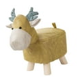 thumbnail image 3 of Animal Footstool Wood Cute Footrest Ottoman for Entryway, Porch, Guest Room yellow, 3 of 8