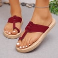 thumbnail image 5 of Lenago Women Sandals Casual Summer Solid Color Peep Toe Flops Stylish Flat Slippers 37, 5 of 9