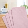 thumbnail image 3 of Premium Microfiber Waffle Weave Kitchen Towels, 16 x 28 Inch Ultra Absorbent and Solid Color Dish Towels, 4 Pack, Pink, 3 of 7