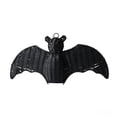 thumbnail image 2 of PEONAVET Wovern Rattan Bat Hanging Decor, Halloween 3D cary Handcrafted Black Woven Bat Spooky Decorations for Home Fireplace Door, 2 of 5