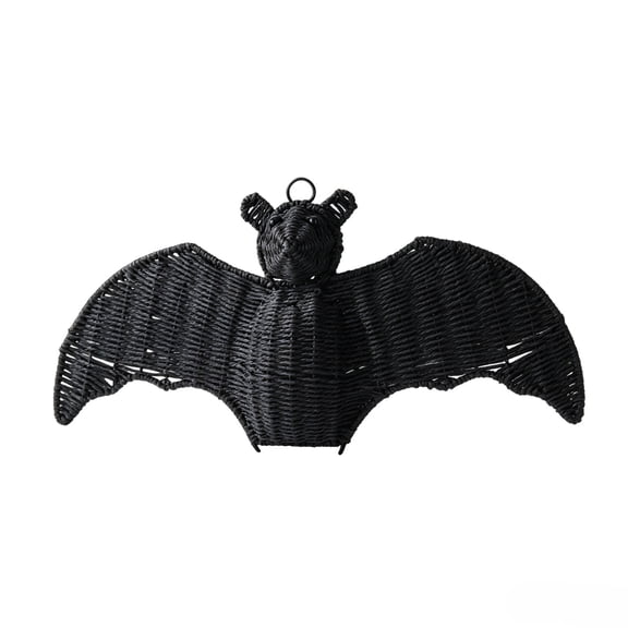 Handwoven Rattan Bat Halloween Decorations for Indoor Outdoors, Halloween Hanging Bat Ornament
