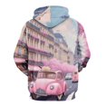 thumbnail image 3 of Pink Car in Paris 3D Print Hoodie Men Women Autumn Thin Pullover Sweatshirt Vintage Streetwear Tops, 3 of 6