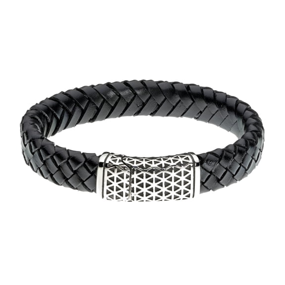 The Strap - Genuine Leather Bracelet with Stainless Steel Closure - 8.5 Inches