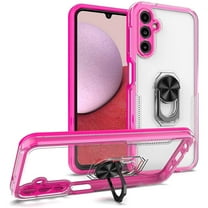 Translucent Series Hybrid Case with Ring Grip for Samsung Galaxy A13 5G - Hot Pink