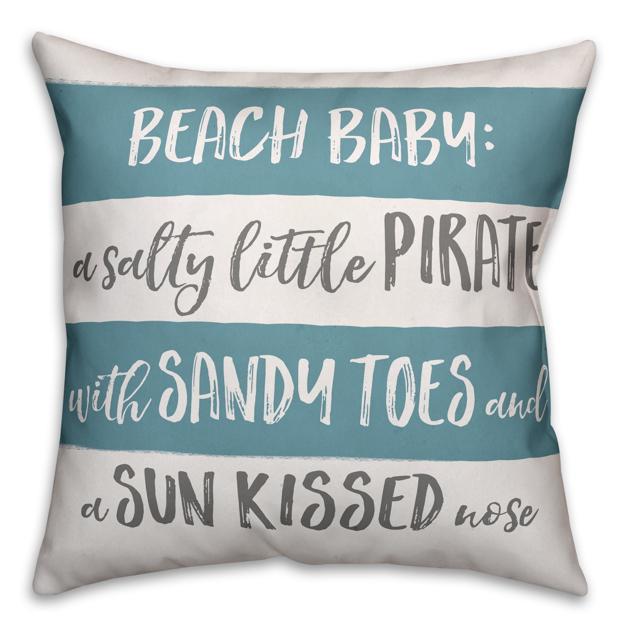 Creative Products Beach Baby Blue Stripes 16x16 Spun Poly Pillow