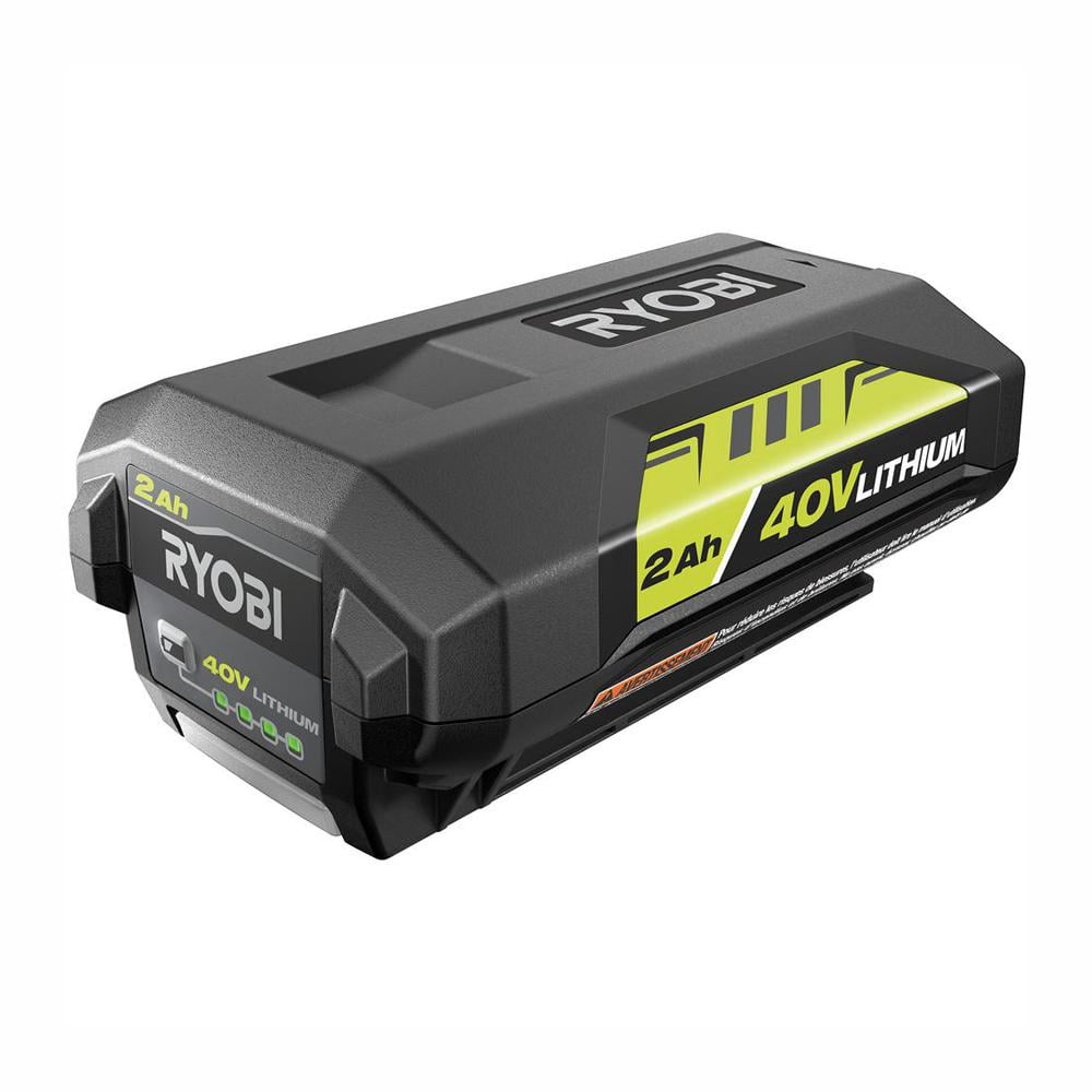 Ryobi 1003966407 40 Volt 2.0 Ah LithiumIon Slide Battery with On