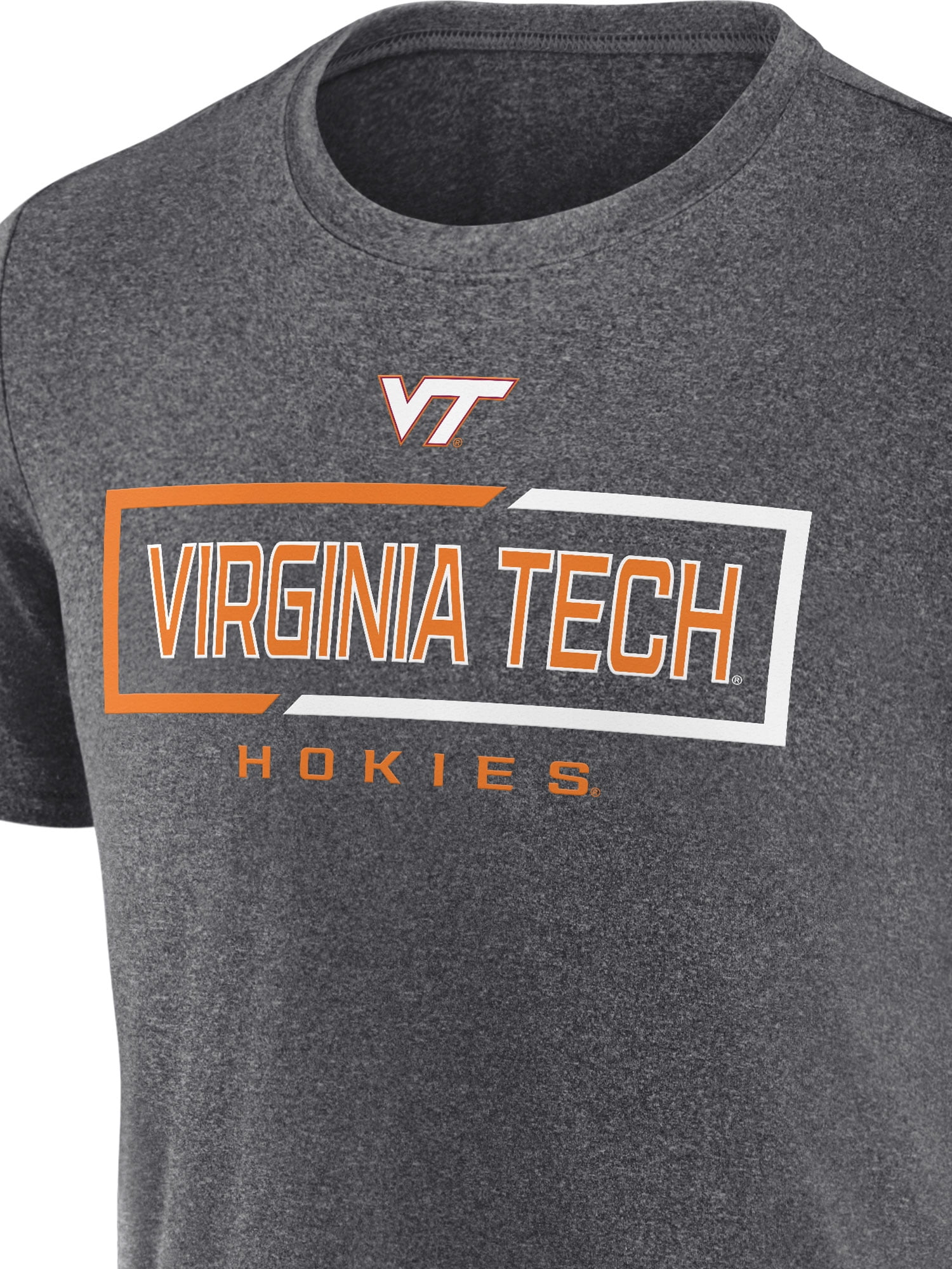NCAA Virginia Tech Hokies Men's Synthetic Charcoal Heather Short Sleeve T-Shirt