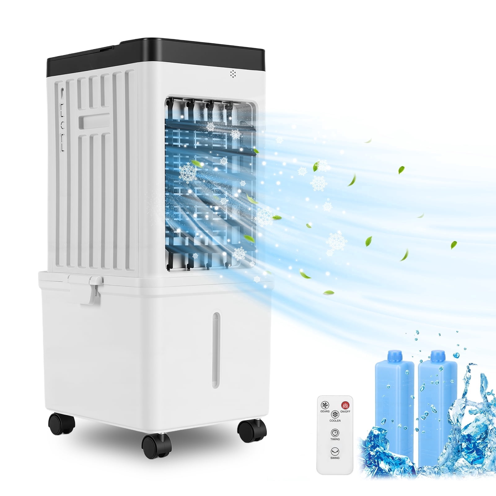Comfort Zone Mini Evaporative Air Cooler, Top Fill Tank, 5HR Run