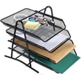 thumbnail image 1 of Organizador de Escritorio con 4 Bandejas Deslizantes para Cartas, Documentos, Correo, Documentos, Papel, Negro, 1 of 5