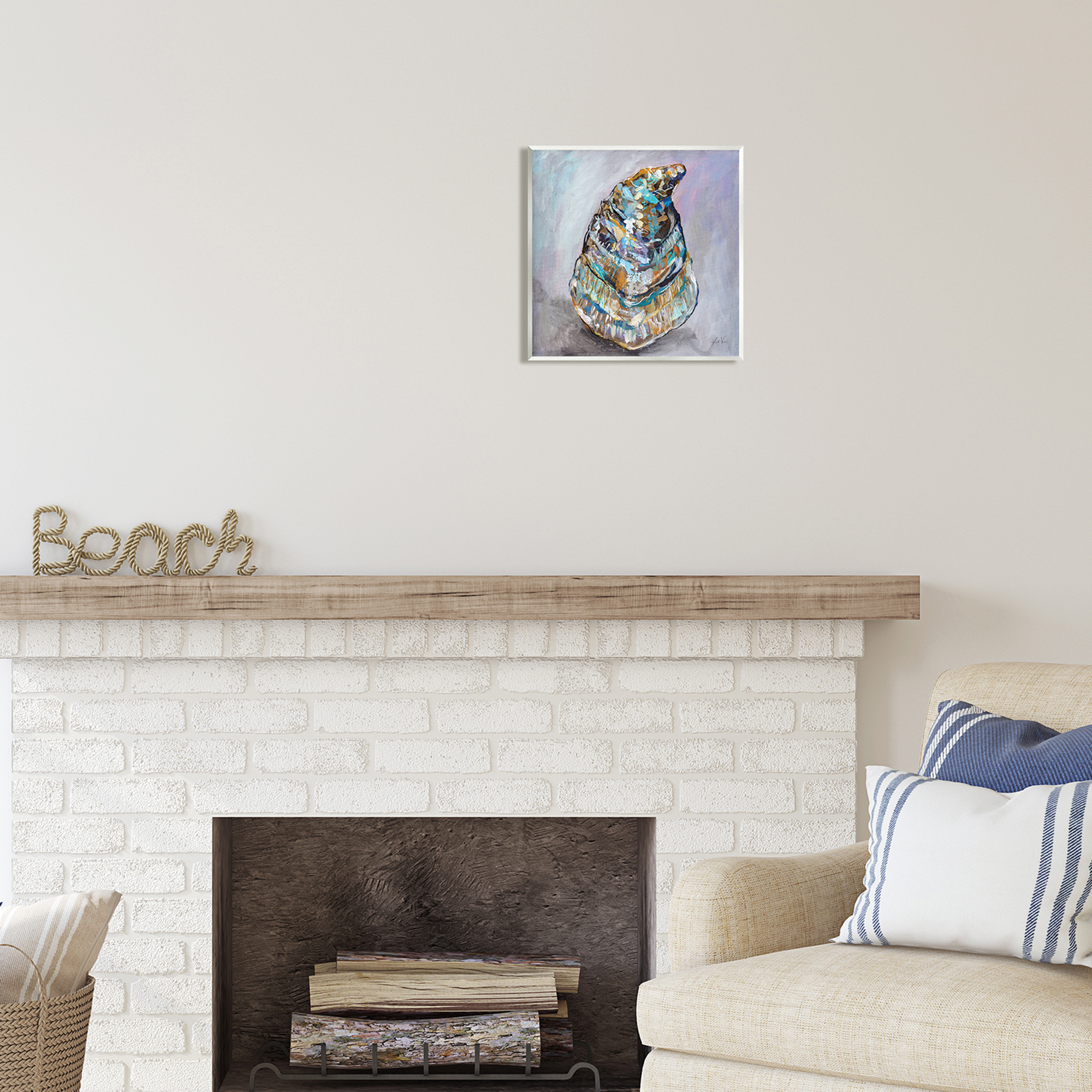 Stupell Industries Modern Oyster Painting Animals & Insects Painting Unframed Art Print Wall Art, 12 x 12