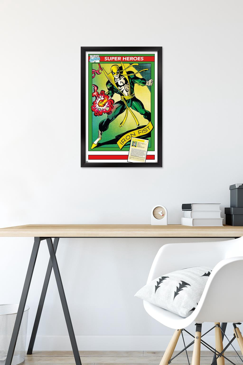Marvel Trading Cards - Iron Fist Wall Poster, 14.725" x 22.375" Framed