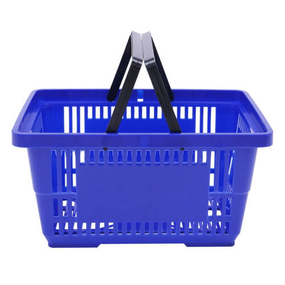 12x Shopping Baskets With Handles Retail Store Supermarket Baskets Stackable