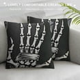 thumbnail image 3 of Shiartex Get Named Skull Decorations Pillow Cover Backdrop Black and White Funny Rock Roll Halloween Farmhouse Decor Throw Pillow Cases Cushion Cover Home Decoration White, 3 of 5