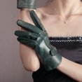 thumbnail image 4 of Womens Winter Leather Gloves Short Gloves Winter Warm Driving Gloves for Girls, 4 of 6