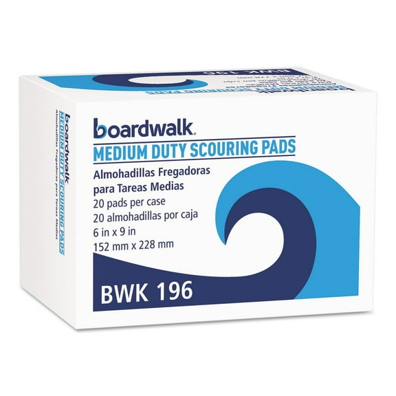 Boardwalk 96BWK GP 6 in. x 9 in. Medium Duty Scour Pad - Green (20/Carton)