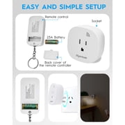 Syantek Remote Control Outlet, Wireless Light Switch Kit, 15A/1875W, 100ft Range, Compatible with Non-Smart Systems, for Lamps and Appliances