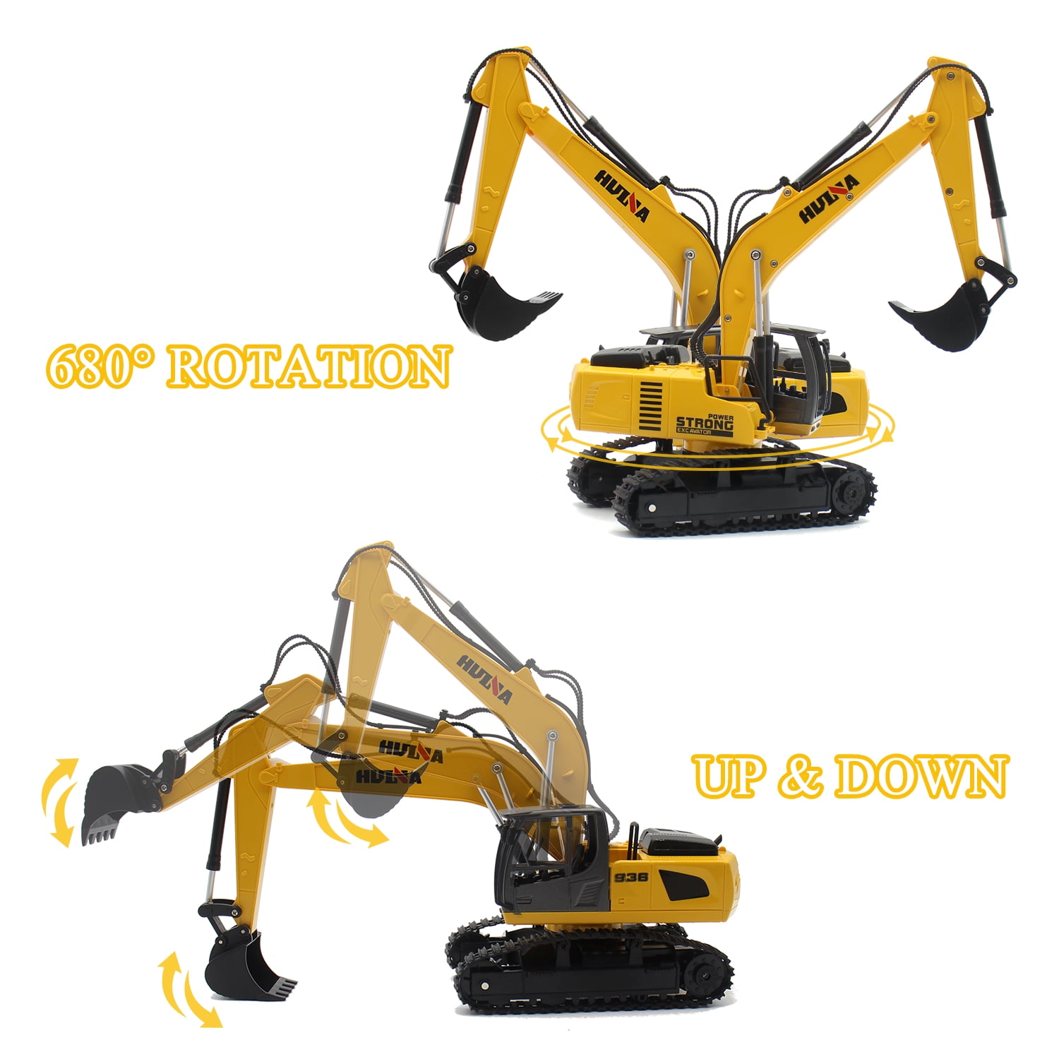 Remote Control Trailer Truck with RC Excavator Playset, RC Trailer Engineering Car with Light and Sound