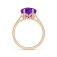 thumbnail image 2 of ANGARA Natural Five-Petal Flower 4.4 ct Amethyst Solitaire Ring in 14K Rose Gold for Women (Size-10mm) | February Birthstone, Birthday, Anniversary, Jewelry Gift for Women | Natural Amethyst Ring, 2 of 7