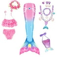 thumbnail image 1 of Sunnyoo Big Girls Swimsuit Bathing Suits Bikini Tail , 6-Piece, Sizes 8-9 T, 1 of 4