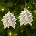 thumbnail image 4 of FastXmas 2Pcs Christmas Tree Leaves Hanging Ornaments Set, 3.4 x 4 Inch Glitter Heteromorphic Leaves Christmas Tree Decorations,Plastic Shatterproof Leaves Pendants for Xmas Tree,Wreath,Wedding Decor, 4 of 7