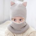 thumbnail image 2 of Gorro de bebé de otoño e invierno de terciopelo grueso, gorro de lana resistente al viento, de 2 a 5 años, gorro de protección facial y para el cuello de una pieza para niños, 2 of 6