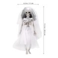 thumbnail image 5 of TABLZONE Spooky Sculpture Skeleton Bride Decoration White Plastic 1Pack, 5 of 7