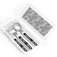 thumbnail image 4 of Salouo Black Cats In A Garden Pattern 3 Pieces Toddler Utensils, Kids Silverware Set Stainless Steel Utensils for Kids Children Safe Spoons Forks & Knife Dishwasher Safe, 4 of 8