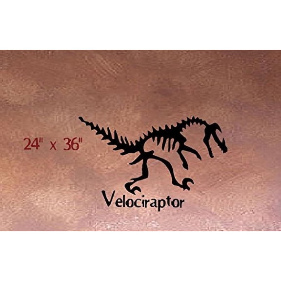 Decal ~ VELOCIRAPTOR FOSSIL DINOSAUR #2 ~ WALL DECAL LRG 24" X 36"