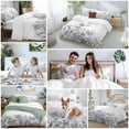 thumbnail image 5 of Minimalism Flower Bedding Duvet Cover Set Queen Size 4 Pieces Line Drawing Simple Plants Black Grey Bedding Set with Zipper Closure, 1 Comforter Cover 90x92 Inches 1 Flat Sheet & 2 Pillow Cases, 5 of 7