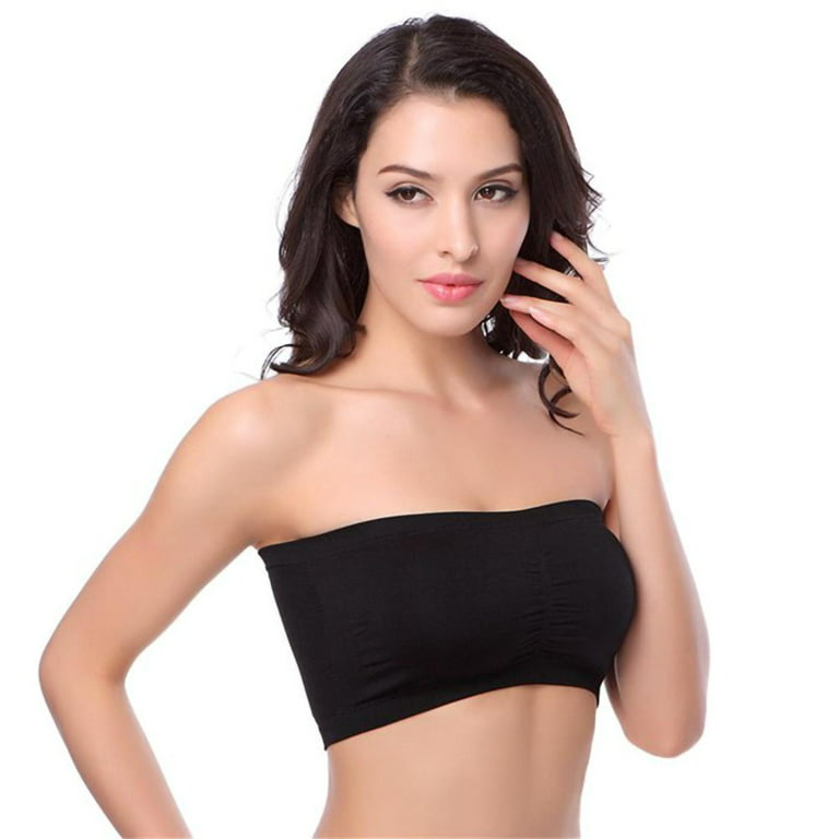 Clearance under $10 Cotonie Bandeau Bra Padded Strapless Bra for Women  Seamless Wireless Strapless Bralette with Removable Padded Tube Top 
