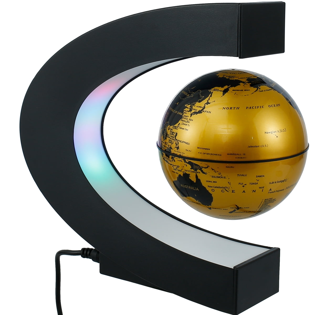 Magnetic Levitation World Map Globe with LED Light,Educational Gift for Kids 