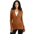 thumbnail image 2 of J. METHOD Women's Snap Button Cardigan Long Sleeve Knit Ribbed Sweater NEWJ181 Coffee 2X, 2 of 5