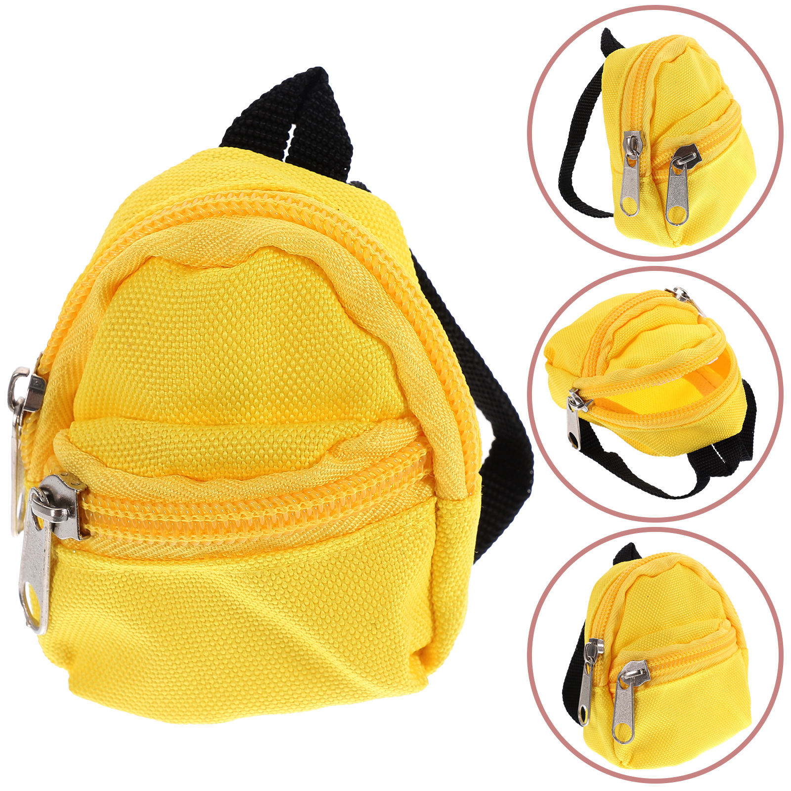 Mini Sacs à Dosd de Poupée Miniatures Maison Sacs à Dosd Poupée Fermeture Éclair Sacs D'École Clés Sacs à Main pour Accessoires de Poupées Costume Ornement Photographie