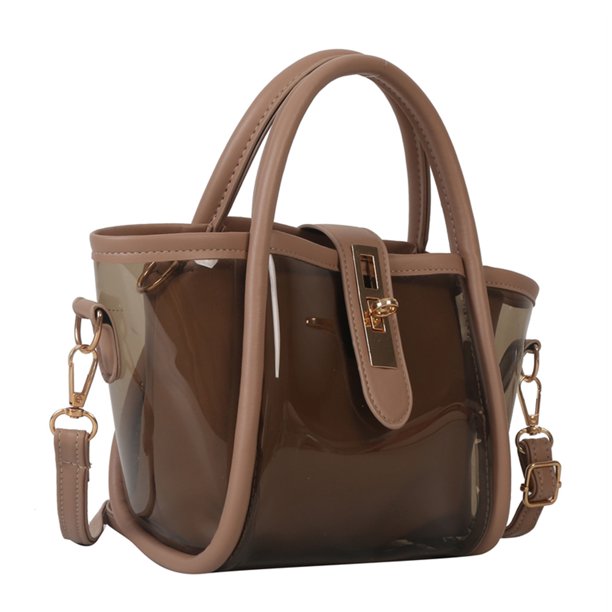 Bolsa de hombro femenino de PVC, portátiles para mujer para el ocio diario (caqui) Likrtyny Para Estrenar