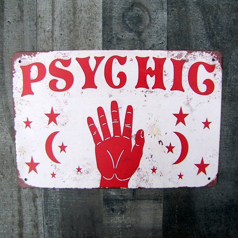 Vintage Metal Psychic Hand Palm Reading Wall Sign Tin Plaque Witchy Room Decor Vintage Metal Psychic Hand Palm Reading Wall Sign Tin Plaque Witchy Room Decor