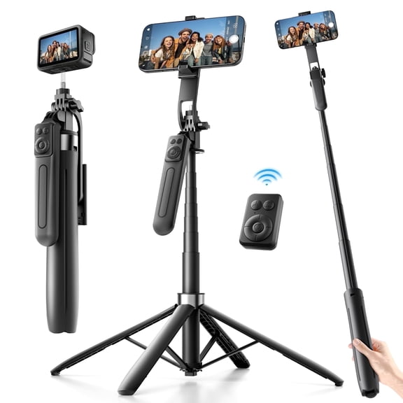 Tripod for iPhone, Phone Tripod & Selfie Stick for iPhone with Remote, 71" Extendable Portable Phone Tripod Stand, 360° Rotating Cell Phone Holder for Video Recording, Compatible with Android
