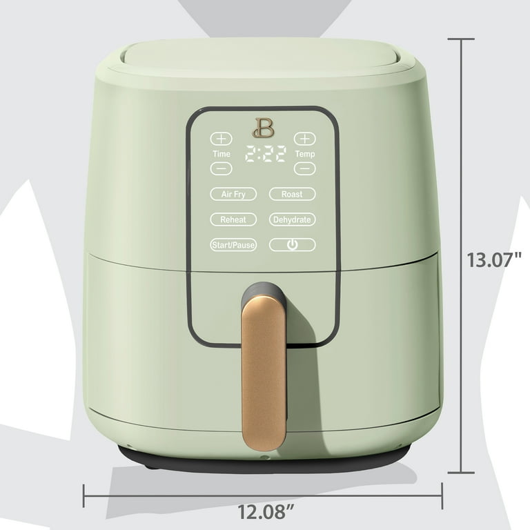 Beautiful 6 Qt Air Fryer with TurboCrisp Technology and Touch Activated Display Sage Green by Drew Barrymore