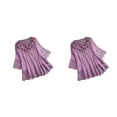 thumbnail image 4 of Camisa Jumpingount de moda para mujer Blusa vintage con cuello en V ocio diario Playa púrpura XXXL, 4 of 6