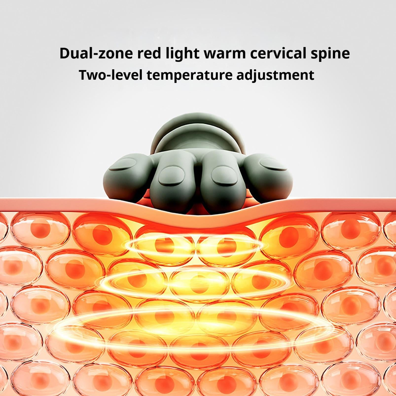 4D Kneading Neck and Shoulder Massager with Biomimetic Heat – Wireless Portable Deep Tissue Massage Pillow Simulating Human Hands Dual Heat Settings Ergonomic Cervical Support